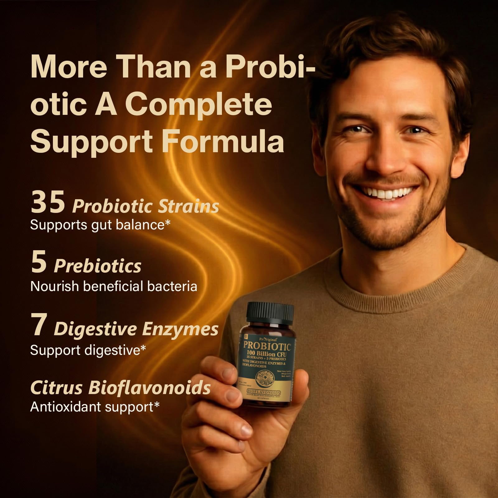 Proriginal easy-to-swallow capsules paired with prebiotics and enzymes