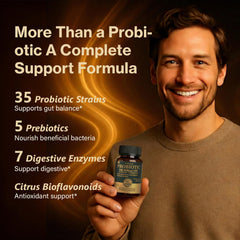 Proriginal easy-to-swallow capsules paired with prebiotics and enzymes