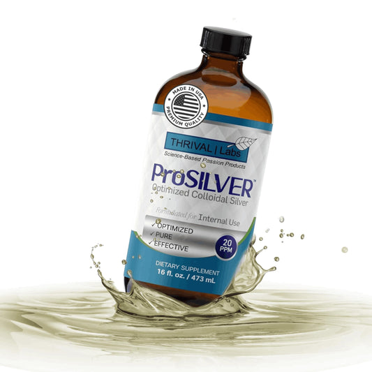 ProSILVER Blue Label 20 PPM colloidal silver liquid bottle, 16oz