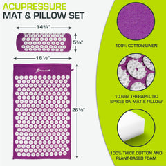 ProsourceFit long acupressure mat in purple with full back-to-leg coverage and 11,178 points