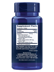 Close-up of ProstaPollen label showing 30 softgels