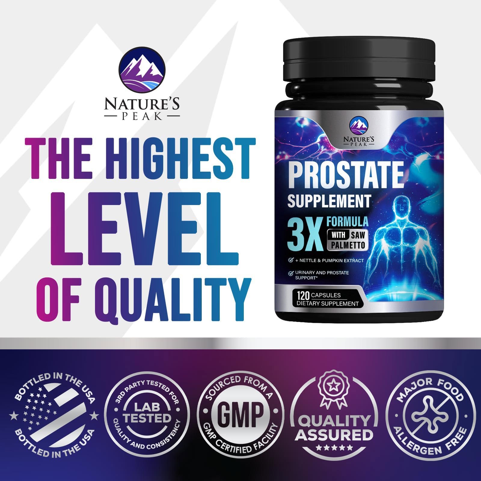 120-count capsules packaging for prostate health supplement