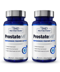 Main bottle of 1MD ProstateMD Saw Palmetto Prostate Support supplement, 60 softgels, 2-pack