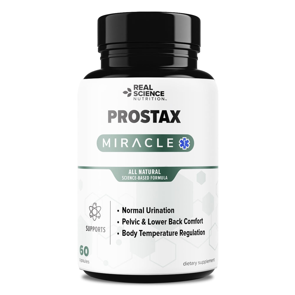 Prostax Miracle bottle and packaging on white backdrop
