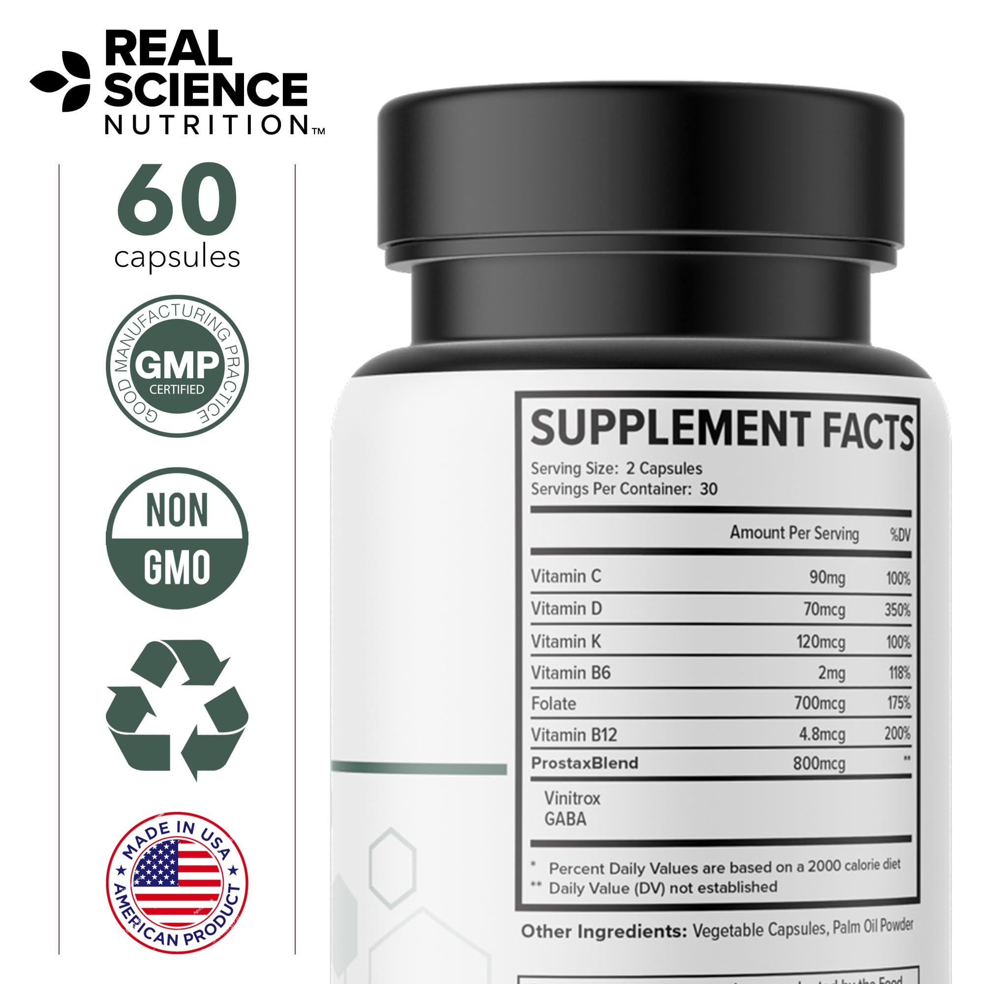 Product packaging with informational label for Prostax Miracle