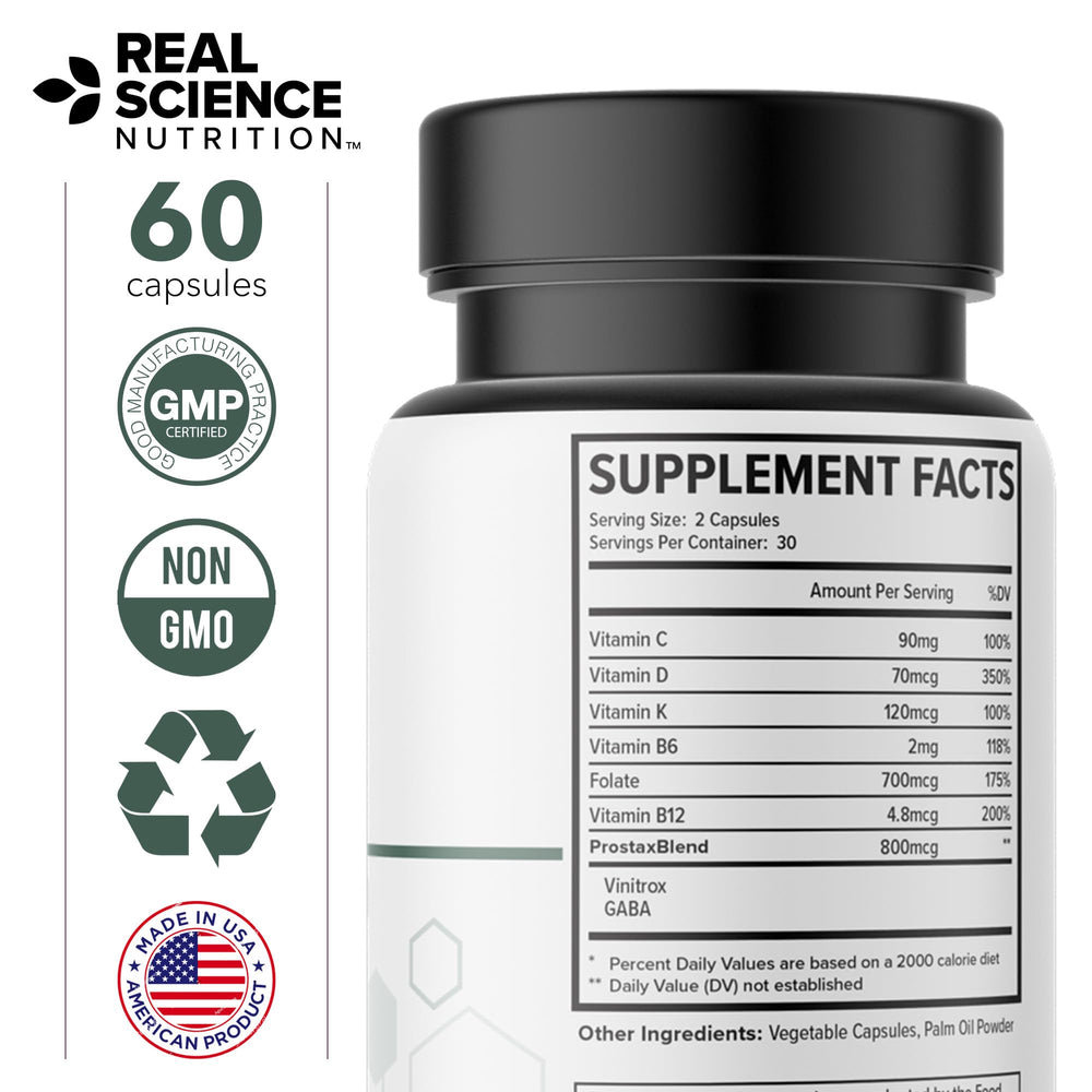 Product packaging with informational label for Prostax Miracle