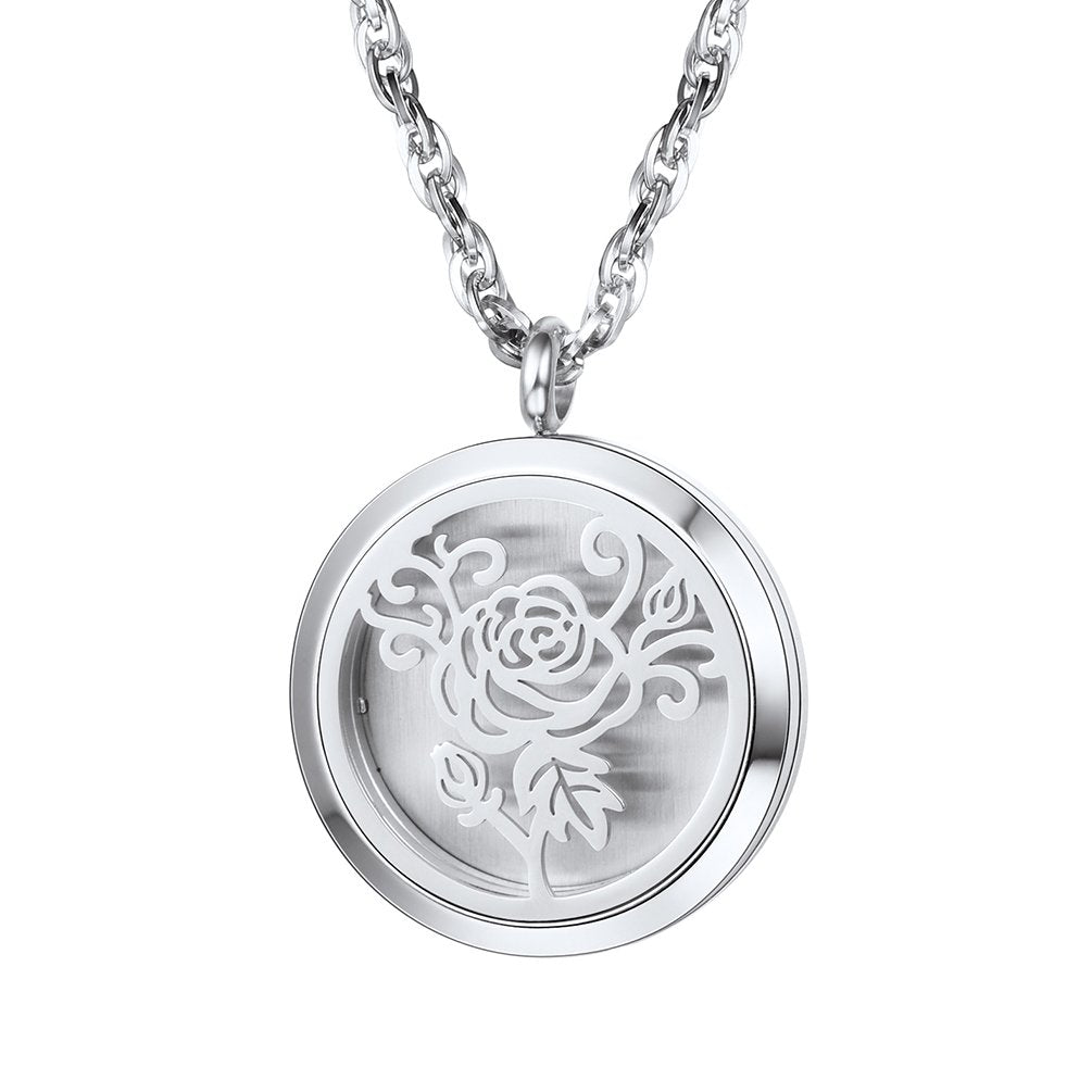 PROSTEEL diffuser necklace pendant close-up in stainless steel