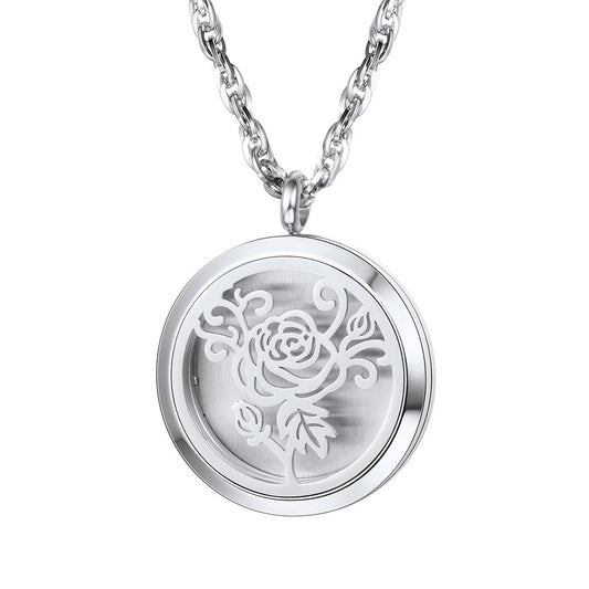 PROSTEEL diffuser necklace pendant close-up in stainless steel