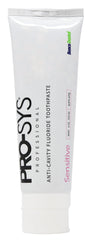 Mint-flavored toothpaste tubes for sensitive teeth in protective packaging