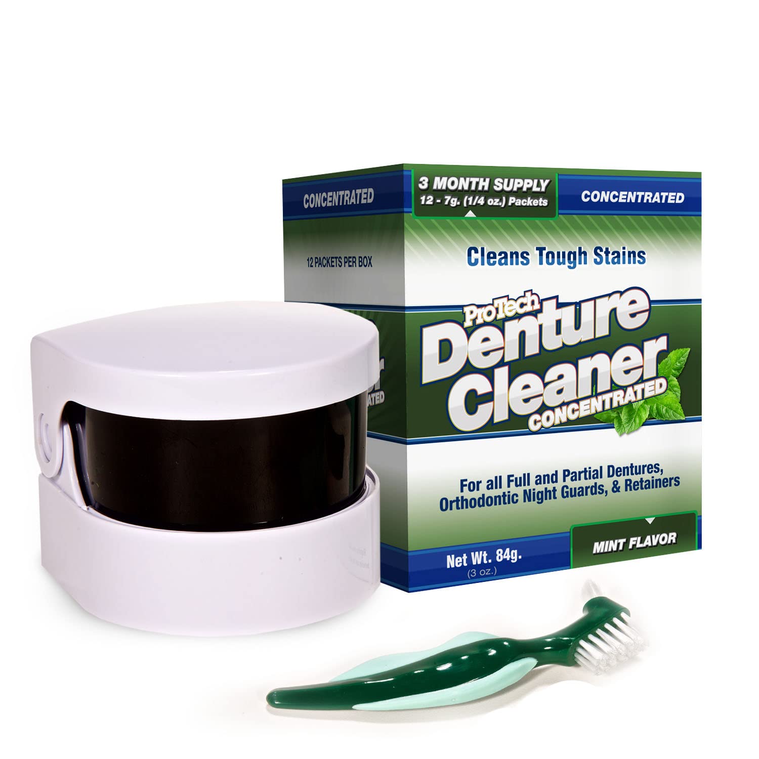 ProTech Removable Appliance Care Kit contents: denture cleaning bundle