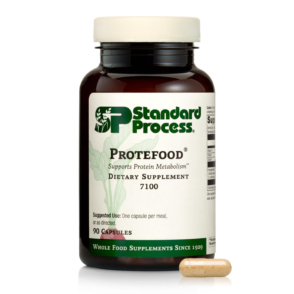 Protefood bottle and label showing protein metabolism support