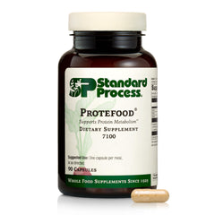 Protefood bottle and label showing protein metabolism support