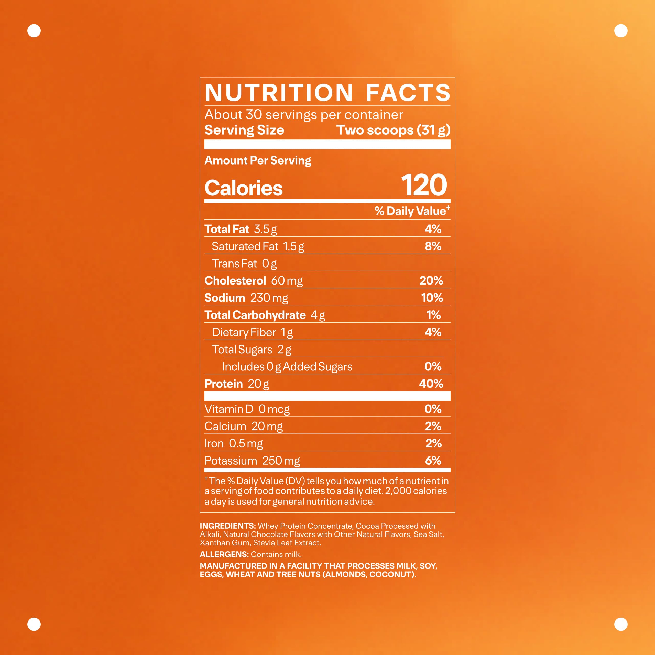 20g protein per serving for lean muscle