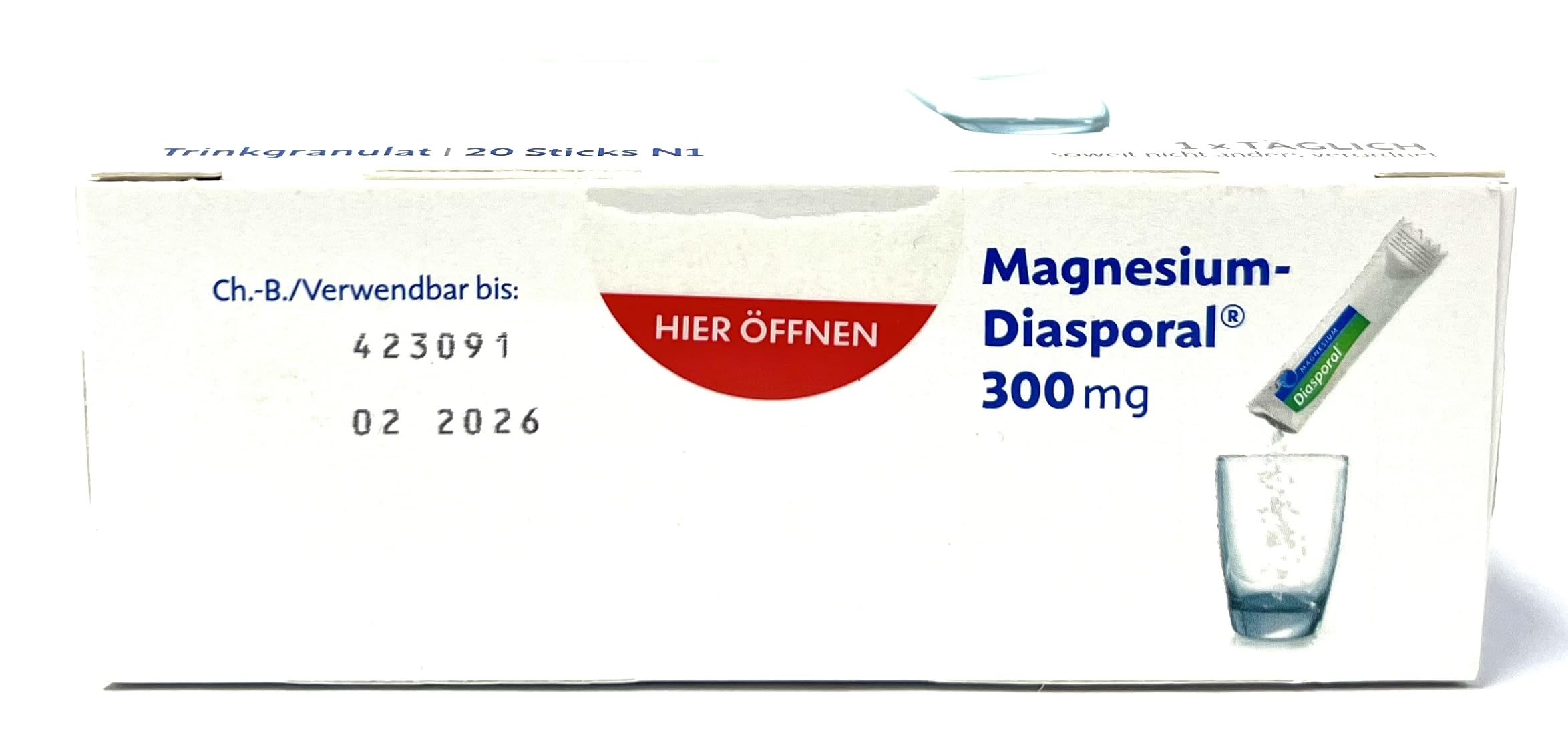 Packaging of Protina Magnesium Diasporal sachets with six servings