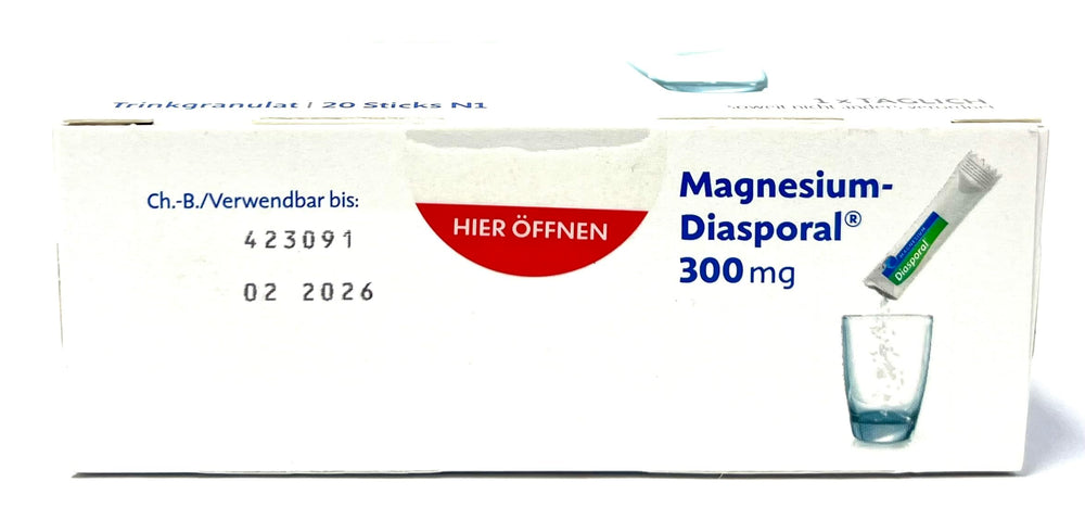 Packaging of Protina Magnesium Diasporal sachets with six servings