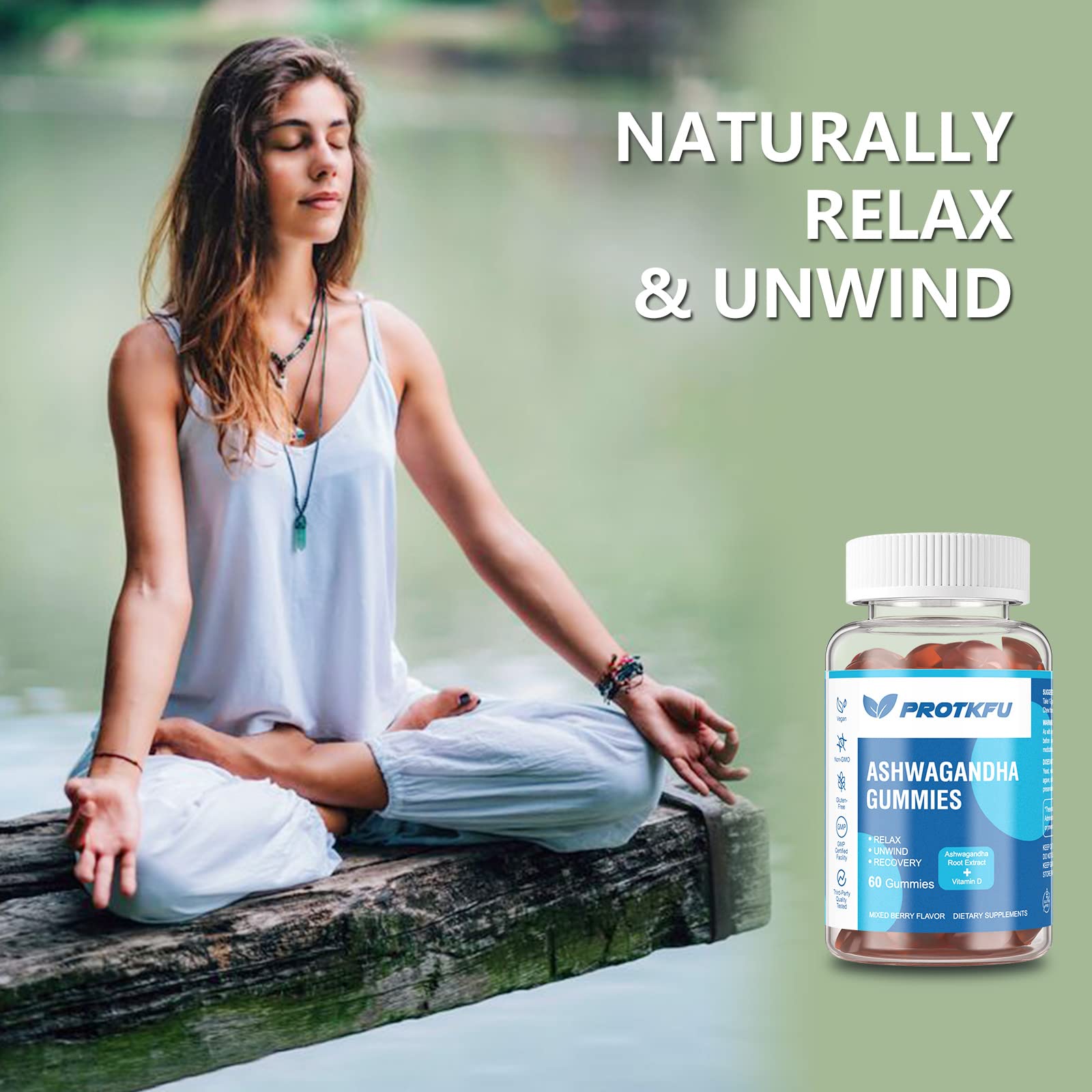 Relaxed lifestyle image illustrating sleep support with ProTKFU gummies
