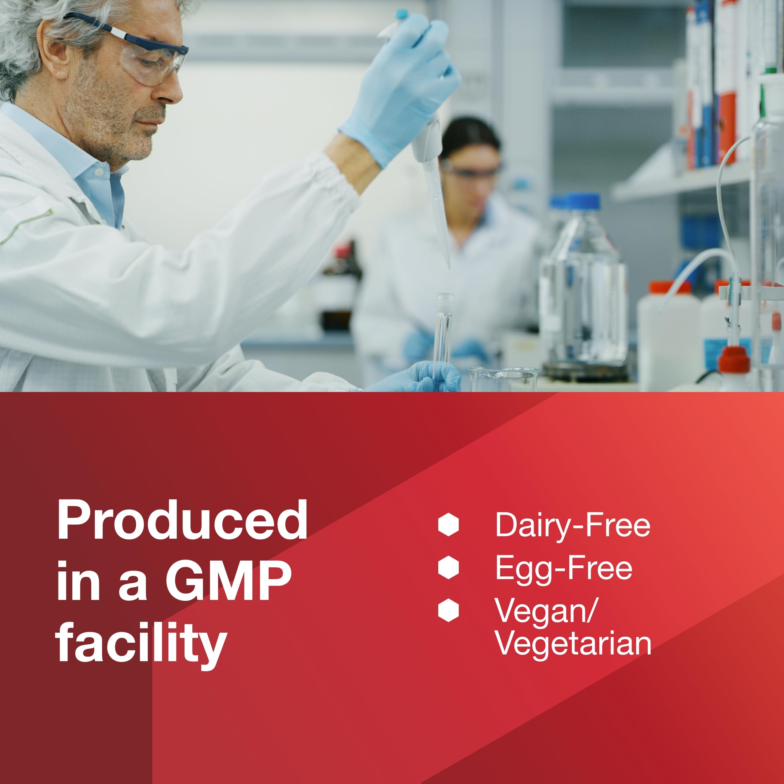 Gluten-free, vegan dietary supplement label