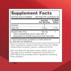 Ingredients list for Protocol Aloe Vera Gels