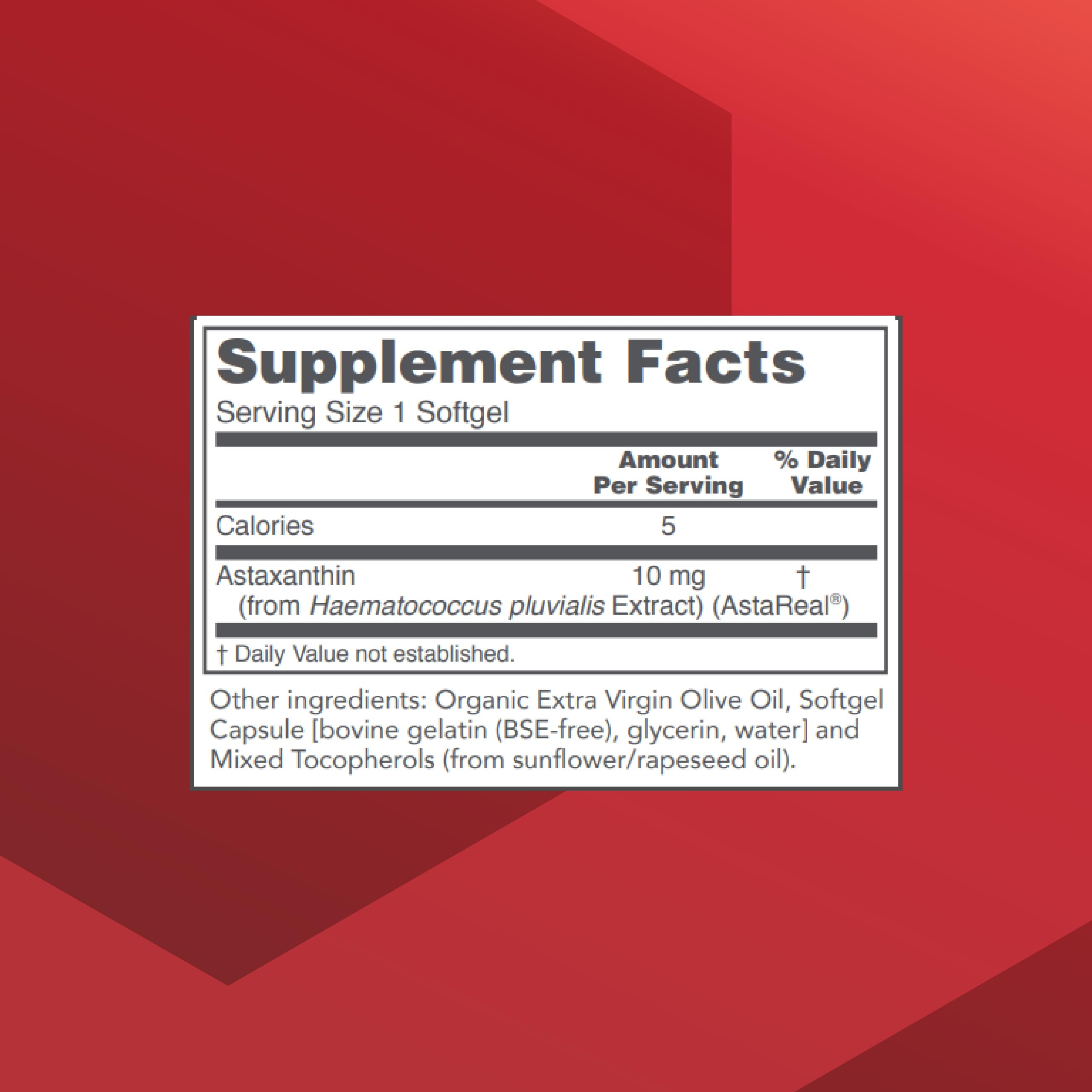 Close-up of astaxanthin softgel capsules