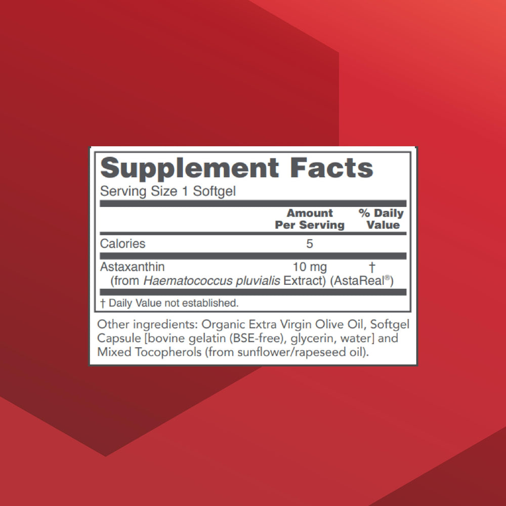 Protocol Astaxanthin 10mg Softgels bottle label
