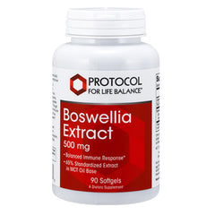 Protocol Boswellia Extract 500 mg softgel in bottle - front view