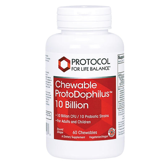 Protocol Chewable Protodophilus bottle and label showing 60 chewables