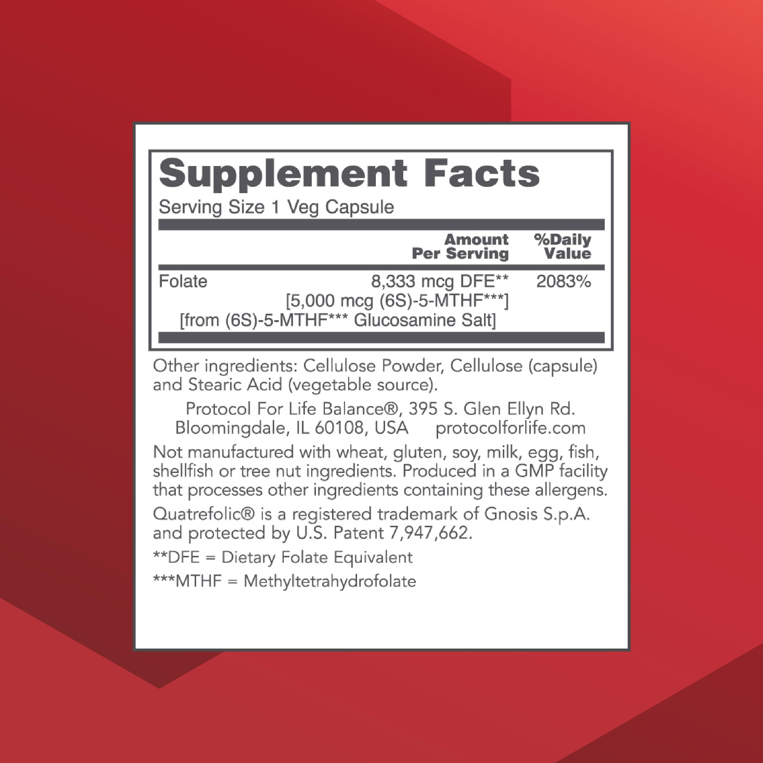 Close-up of 5-Methylfolate 5,000 mcg tablet