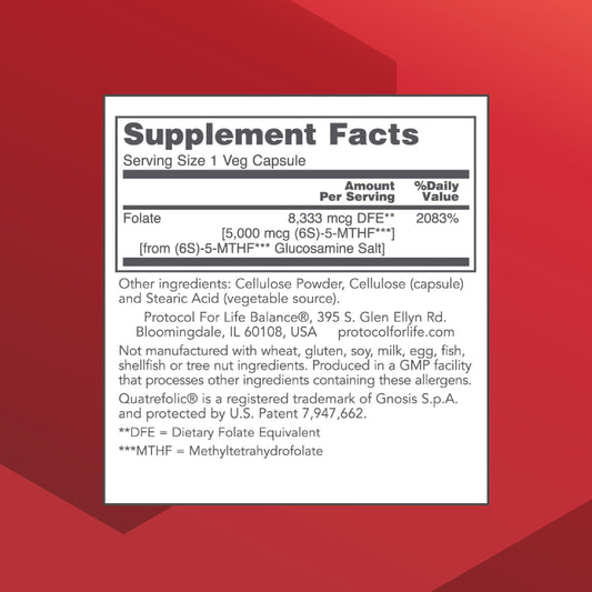 Close-up of 5-Methylfolate 5,000 mcg tablet