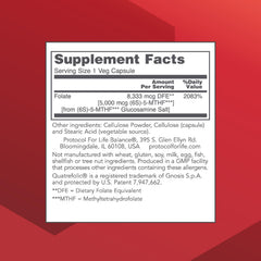 Close-up of 5-Methylfolate 5,000 mcg tablet