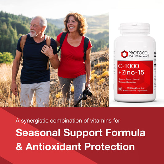 C-1000 + Zinc-15 bottle with 120 vegan capsules