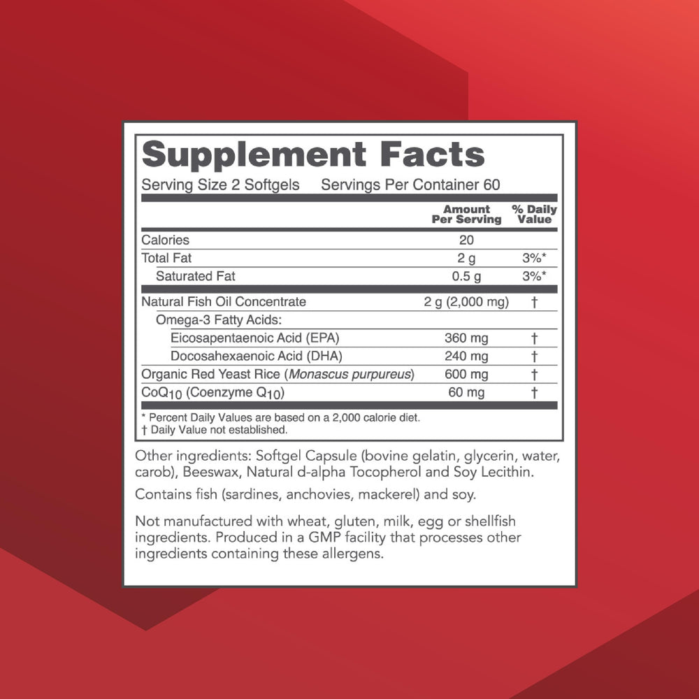 Cardio Tri-Plex label highlights premium heart health ingredient blend