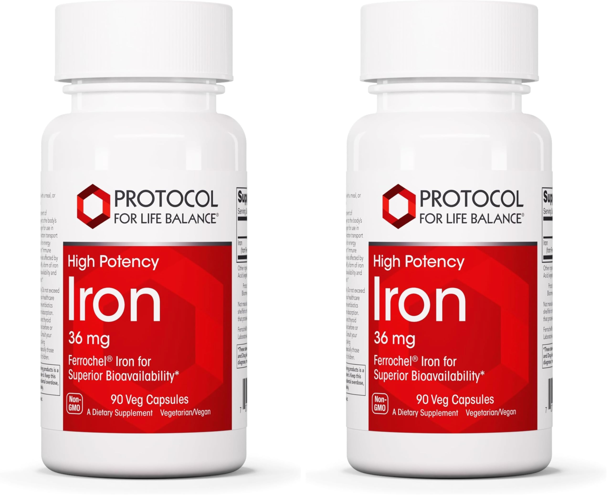 Protocol For Life Balance Iron 36mg bottle front label