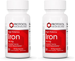 Protocol For Life Balance Iron 36mg bottle front label