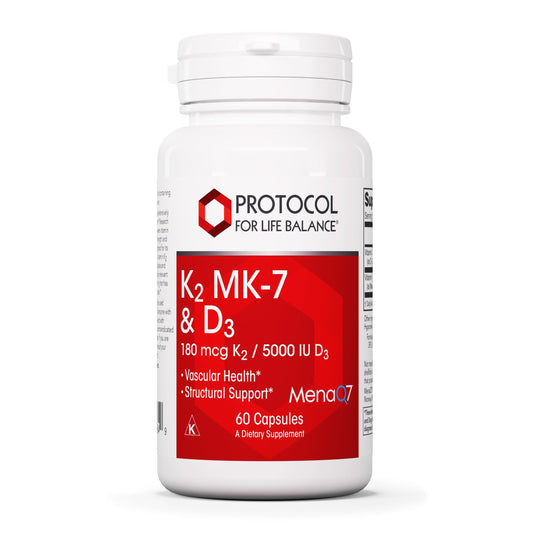 Protocol For Life Balance K2 MK-7 and D3 bottle and capsules