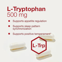 Supplement facts panel for L-Tryptophan 500mg