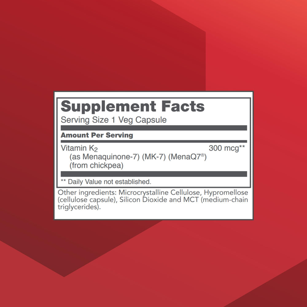 MK-7 Vitamin K2 300mcg capsules close-up