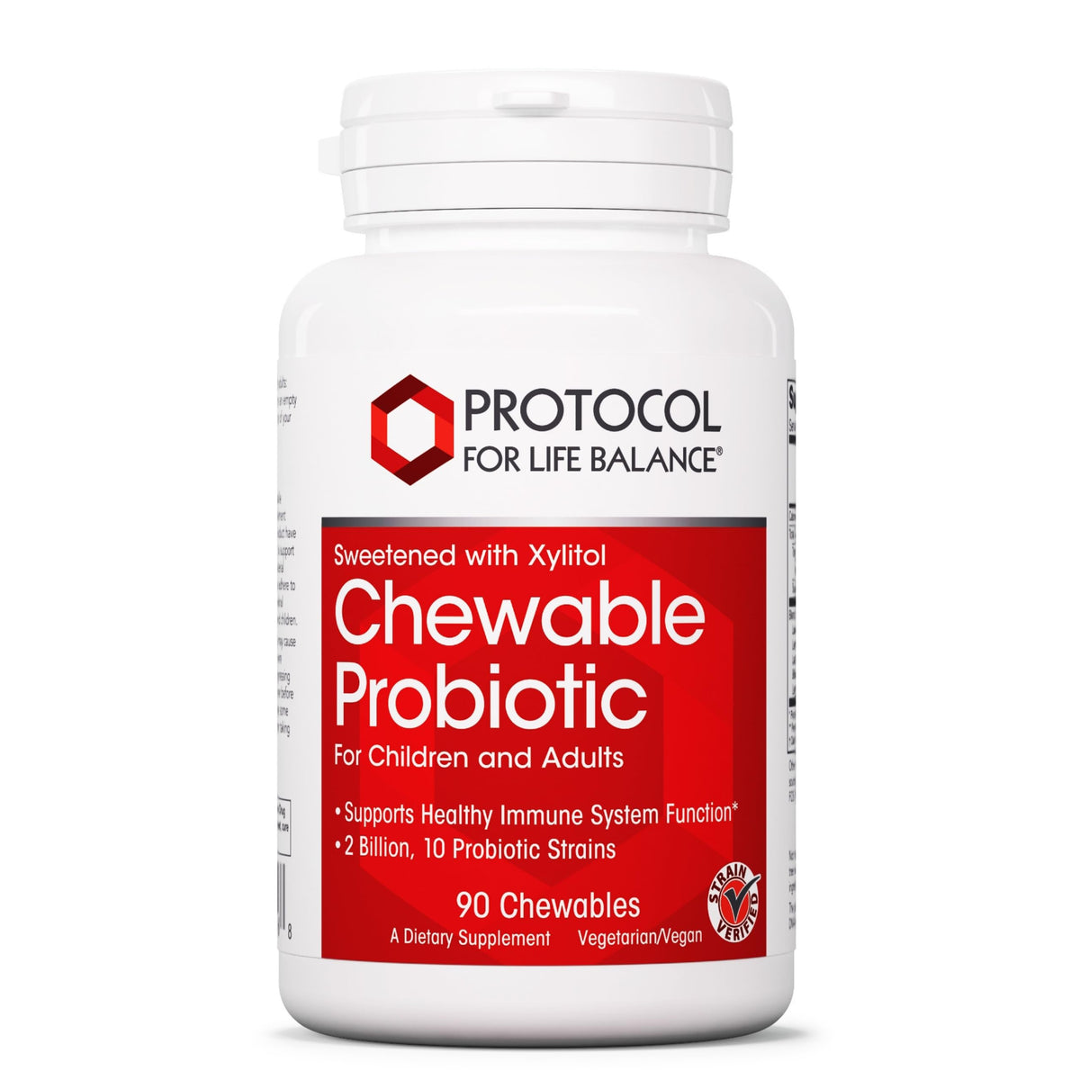 Protocol For Life Balance Probiotic chewable bottle label