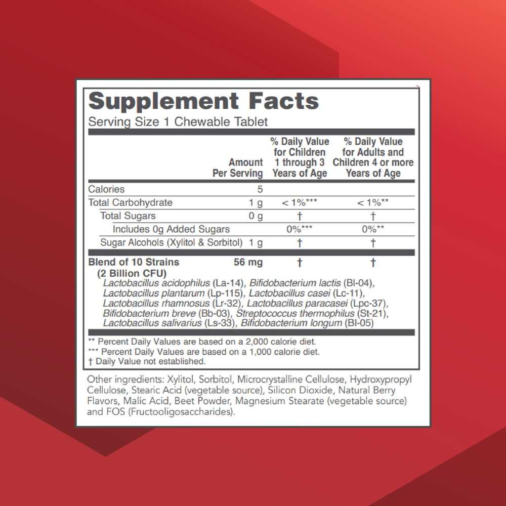 Close-up of 2 billion CFU text on packaging