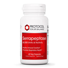 Protocol For Life Balance Serrapeptase bottle label showing 60,000 units