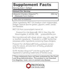 Product label highlighting ubiquinol bioavailable CoQ10