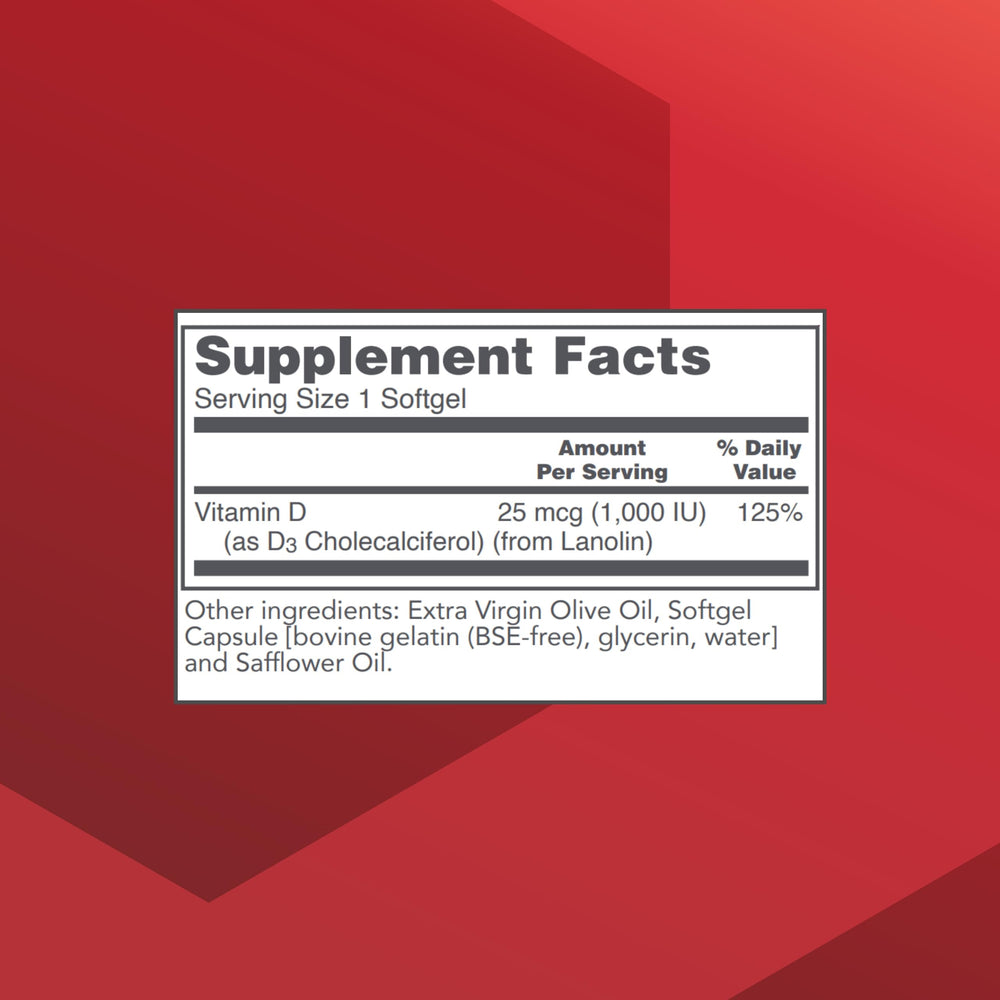 Vitamin D3 1,000 IU supporting immune health