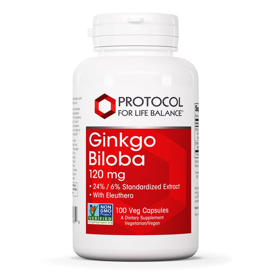 Protocol Ginkgo Biloba 120 mg bottle front label