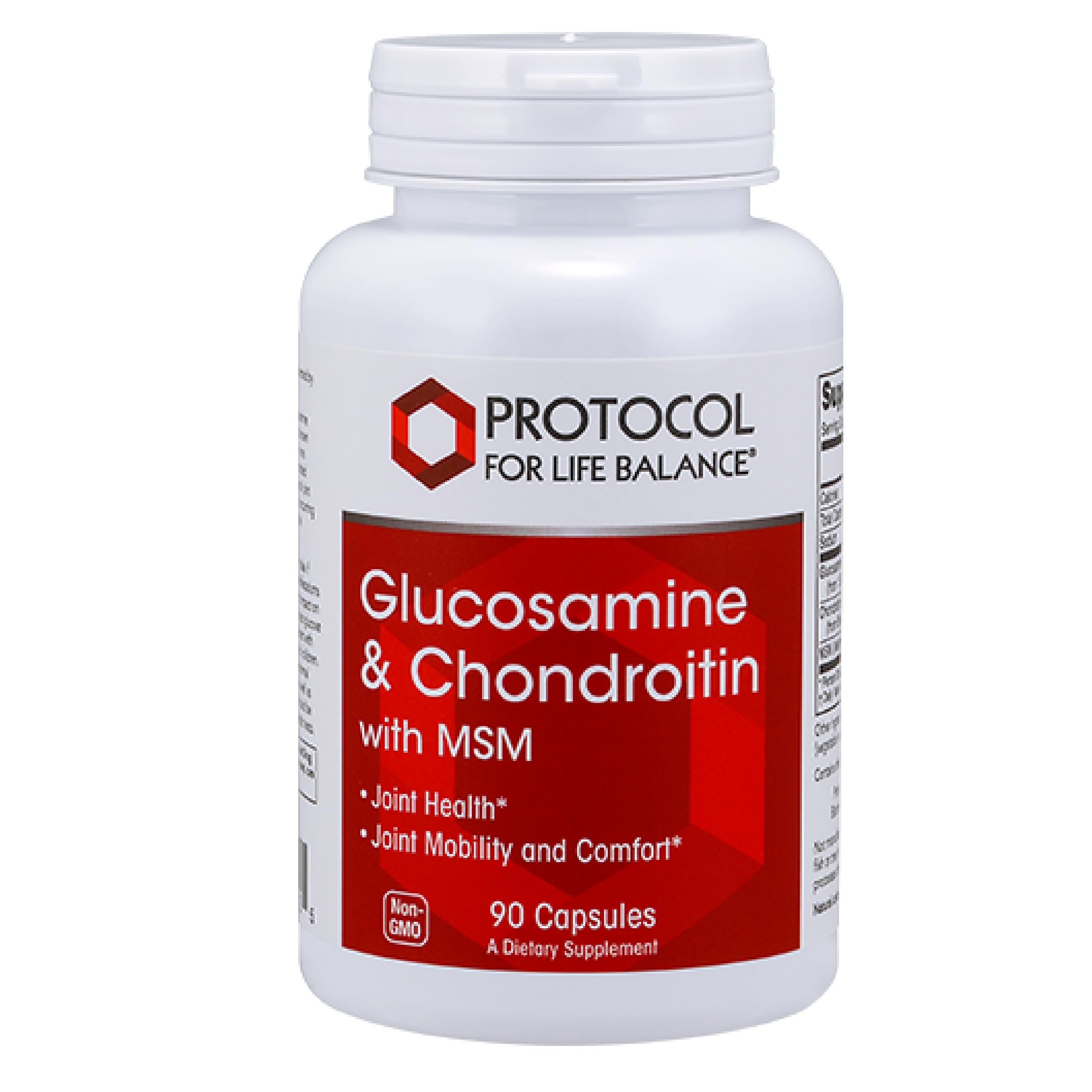 Protocol Glucosamine & Chondroitin with MSM bottle and capsules