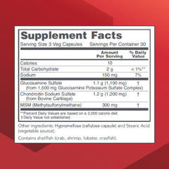 Close-up of glucosamine chondroitin MSM capsules