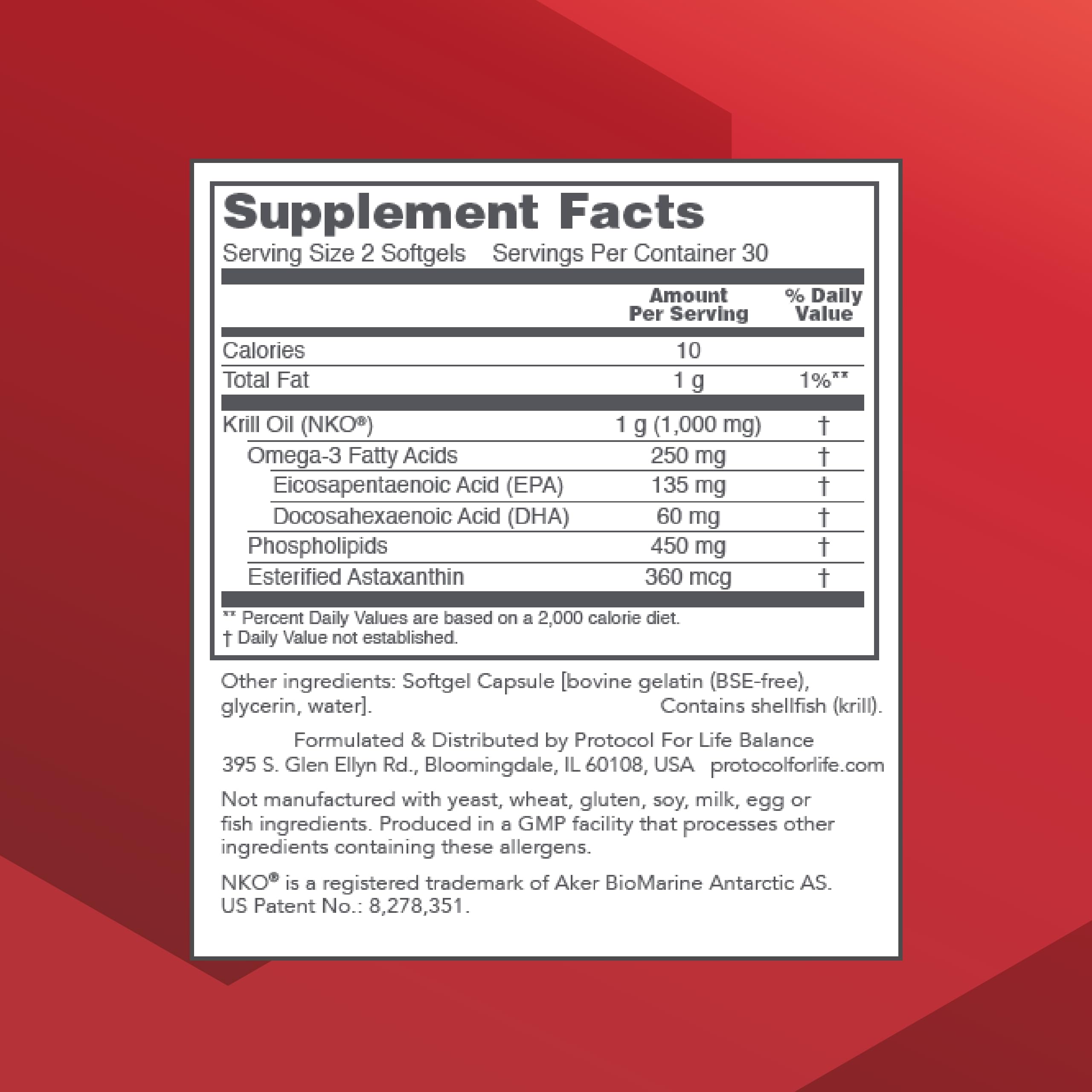 Close-up of krill oil softgel capsules showing 500mg per softgel