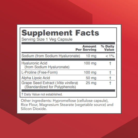 Close-up of hyaluronic acid capsules
