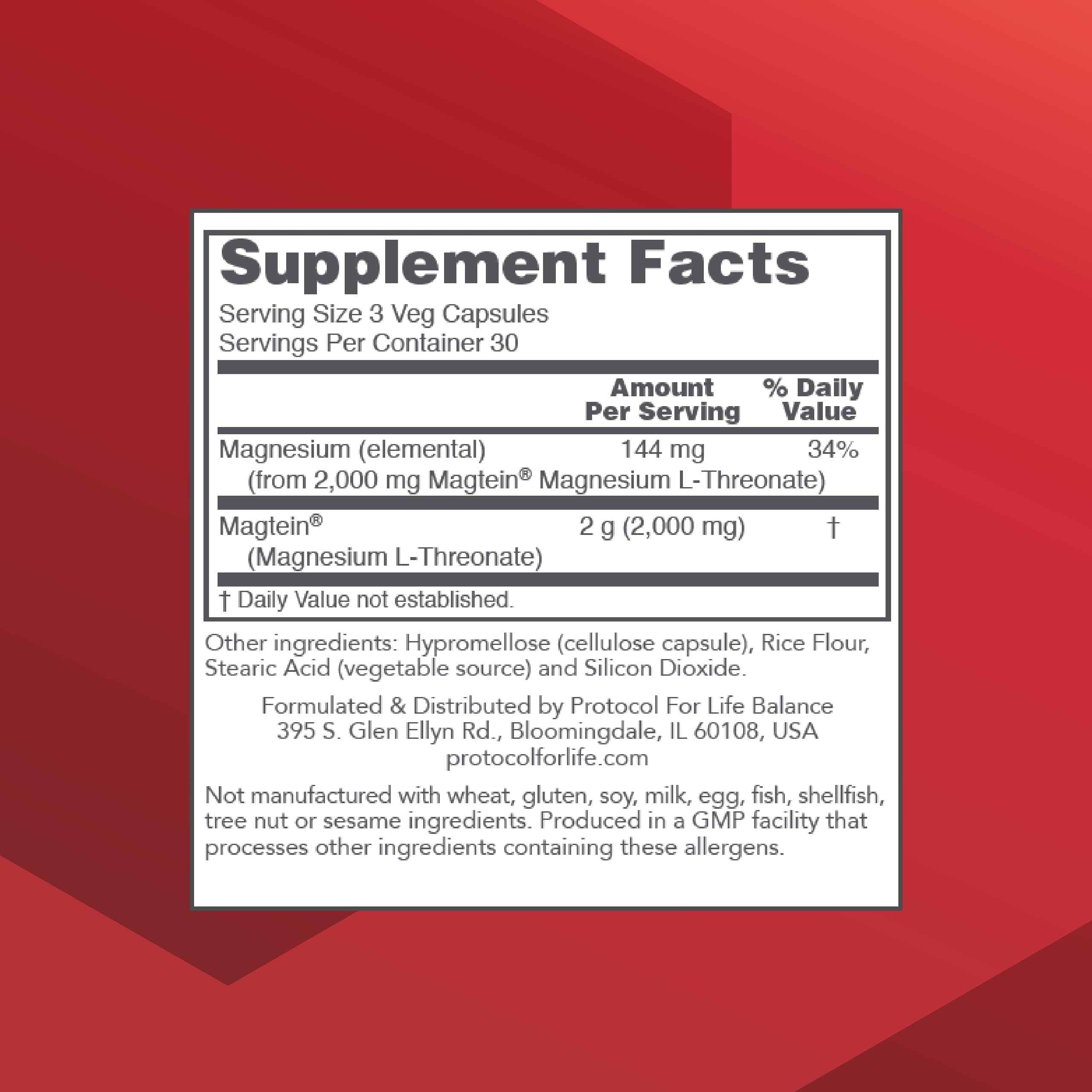 Magtein 2000mg Magnesium L-Threonate packaging design