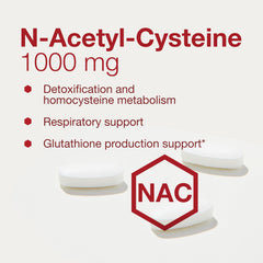 NAC 1000mg bottle highlighting nervous system support