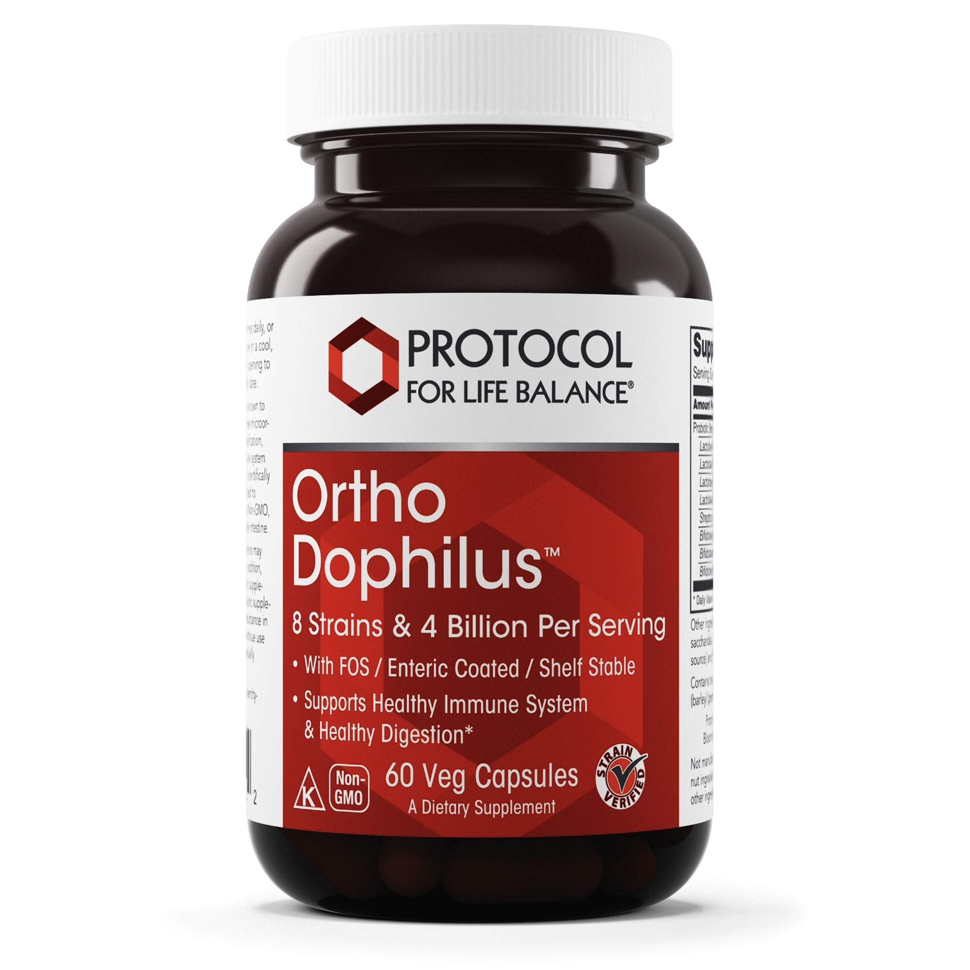 Bottle of Protocol for Life Balance Ortho Dophilus with 60 vegetarian capsules