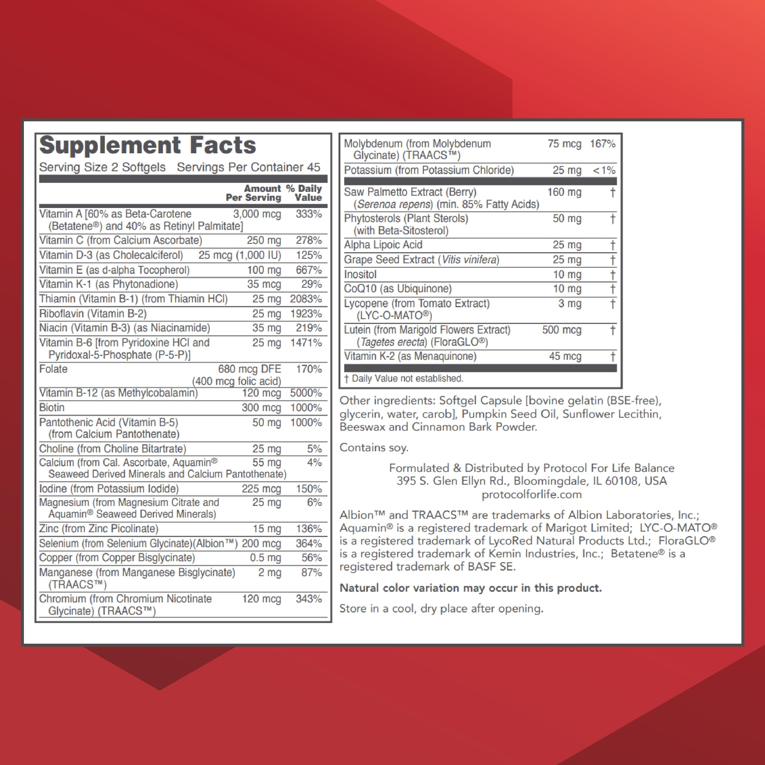 CoQ10 and vitamins illustration inside the multivitamin
